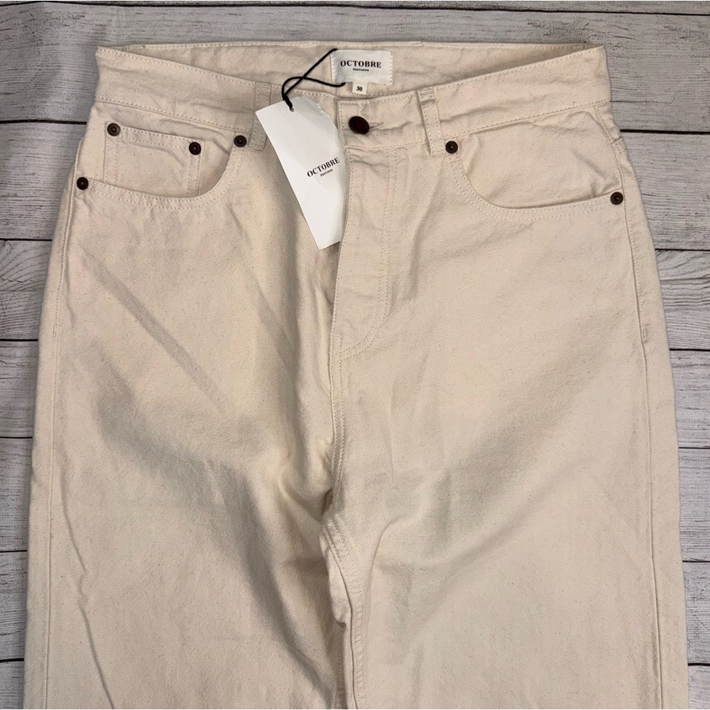 OCTOBRE NWT Men's Barkley Jeans in Ecru Size 30 Wide and Tapered Fit $145 - Picture 6 of 11